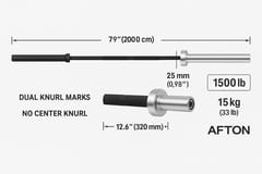 AFTON Helia Bar – 15KG Women’s Olympic Barbell (Cerakote + QPQ)