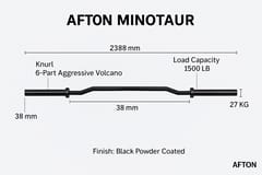 AFTON Minotaur – 27KG Cambered Squat Bar (Aggressive Knurl, 2388mm)