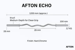 AFTON Echo – EZ Curl Bar (3.7KG, Chrome, 28mm Grip)