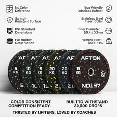 AFTON Fleck Rubber Bumper Plates – Color-Speckled, High-Durability Olympic Plates