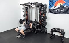 REP Wall-Mounted Ares™ 2.0 (93") – 4 Post Compact Configuration – Metallic Black – With Storage Wings & Full Accessory Package | Luxury Home Gym System India