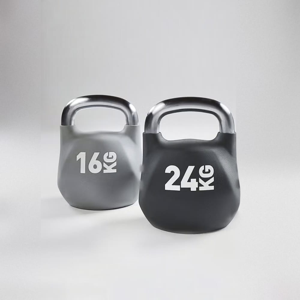 Afton Octo HYROX kettlebells 16 kg yellow and 24 kg green