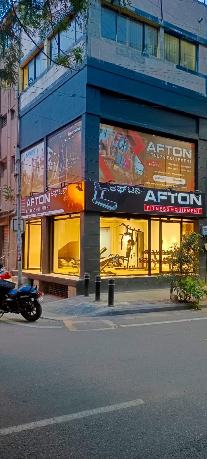Afton Fitness storefront on Castle Street, Ashok Nagar, Bengaluru