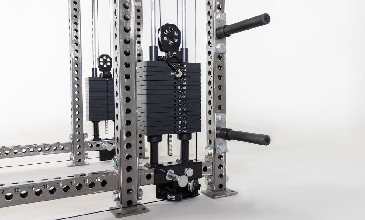 REP PR-5000 Dual Athena Half Rack – 80", Metallic Black